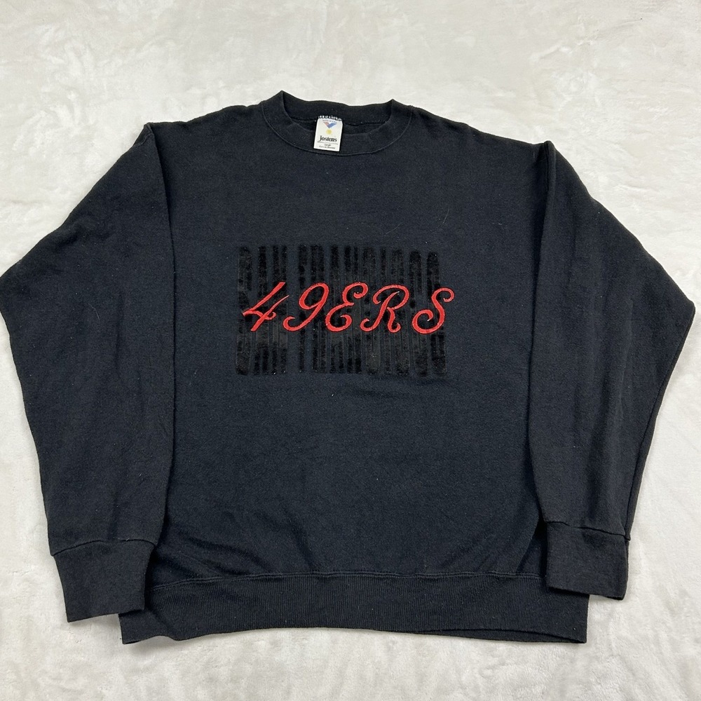 Jostens Sweatshirt Mens Large Black San Francisco 49ers Vintage Made in USA